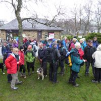 Over 50 people gather in Hayfield (Virginia Castick)