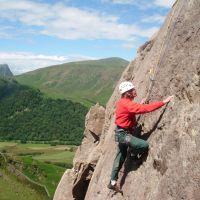 Roger on 'Trod Pimp' (S), Glaciated Slabs. (Colin Maddison)