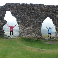 Throwing shapes at Castell Dinas Brân (Dave Shotton)