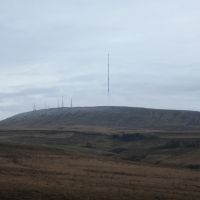 The mast floating above low cloud on Winter Hill (Dave Shotton)