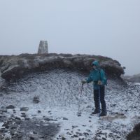 Lester by the trig point on Totridge (Dave Shotton)