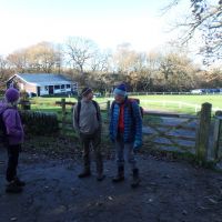 Admiring the cricket pitch at White Coppice (Dave Shotton)