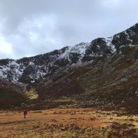 Rob Clark approaching moel siabod Daear Dhu ridge scramble (Emily Pitts)