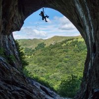 Second Place - Gareth Williams at the  finishing chain on Kyrie Elaison, Thors Cave (Paul Evans)