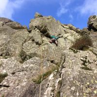 Duncan on Cracked Wall (MVS 4b), Whitestone. (Colin Maddison)