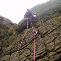 Duncan powers up Tower Face.. (Colin Maddison)