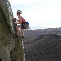 Jacob leading "Mental Block" (VS, 5a) (Dave Wylie)