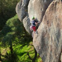 Emily on the step from the flake on Valkyrie (Dave Wylie)