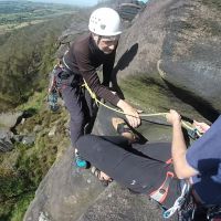 Dave Wylie tops out on Zigzag (David Rainsbury)