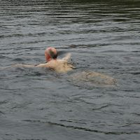 Al in Blackbeck Tarn (Dave Wylie)