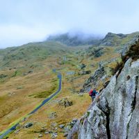 Guest Will on the early pitches of Kirkus Direct at Clogwyn yr Oen (Daniel O'Brien)