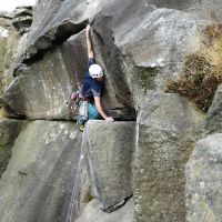 Ed leading "Tody's Wall" (HVS, 5a) (Dave Wylie)