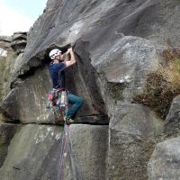 Ed leading "Tody's Wall" (HVS, 5a) (Dave Wylie)