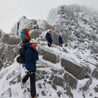 Bristly ridge in tip top nick. David, Jess, Mich and Stevie (Andy Stratford)