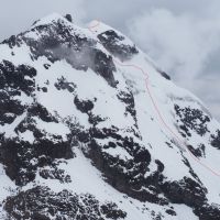 Illiniza Sur 5264m Normal Route (AD) Topo line. (Andy Stratford)