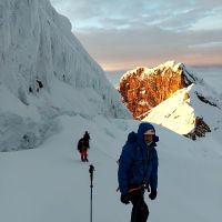 Alpenglow at dawn on Antisana (Andy Stratford)