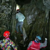 Stu exploring upwards (Dave Wylie)