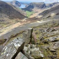 Napes Needle from a belay on Needle Ridge (Andy Stratford)