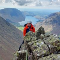 Sean Clancy enjoying the final pinnacles of Needle Ridge (Andy Stratford)