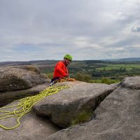 Andy enjoying a scenic belay on Birchen (Rory Marsden)