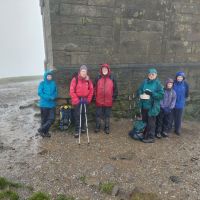 Group pic at Rivington Pike Tower (Dave Shotton)