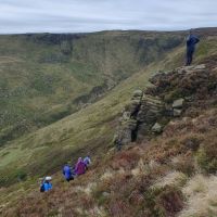 John looking down to where a Wellington Bomber crashed (Virginia Castick)