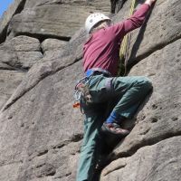 Roger seconding Colin on Bilberry crack (David Rainsbury)