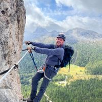 Harry Potts on the Col de Bos via ferrata (Harry Potts)