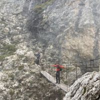 James Pike on the Brigata Tridentina rope bridge (Harry Potts)