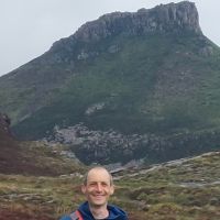 Jared on the approach to Dun Caan, Raasay (Andy Stratford)