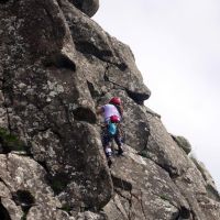 Mich climbing at Neist (Dave Wylie)