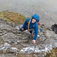 Jared on Clogwyn Y Person Arete (Andy Stratford)