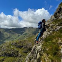 Lewis on SW Face Harrison Stickle