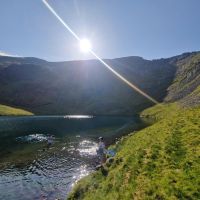 Swimming in Scales Tarn (Caroline Gay)