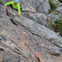 Bilbo climbs Gollum N5 at Gandalf crag (Andy Stratford)