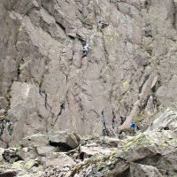 Heather leading Tophet Wall (Roger Dyke)